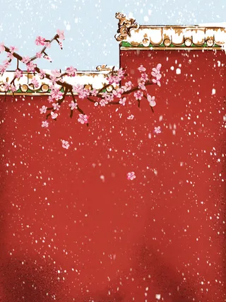 冬天大雪纷飞背景图高清