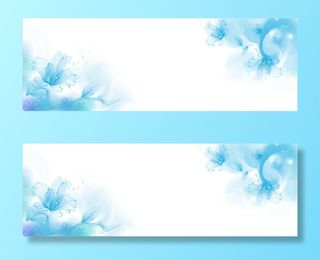 梦幻蓝色花朵背景免抠