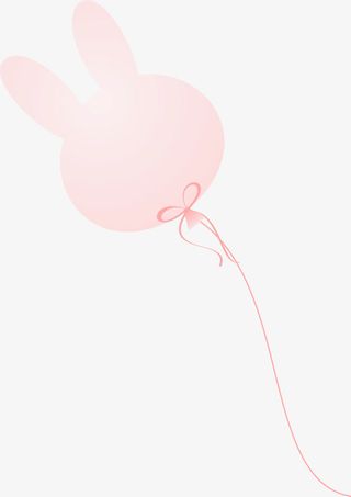 粉色卡通兔子气球免抠