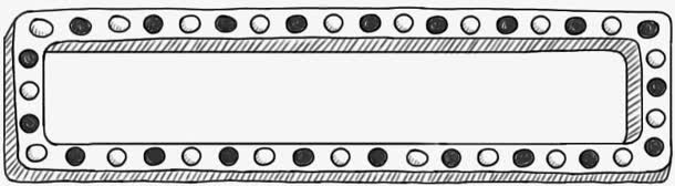 黑白彩灯边框免抠