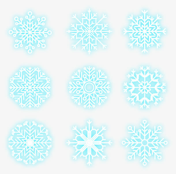 发光的雪花免抠