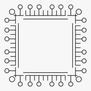 黑色方形线条边框免抠