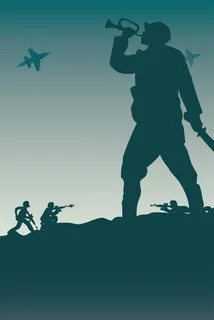 矢量剪影暑期军事训练营背景素材高清