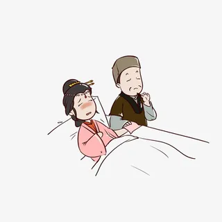 卡通给病人把脉的大夫素材免抠