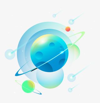 绿色彩光炫彩免抠