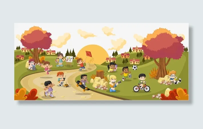 矢量卡通儿童小孩免抠