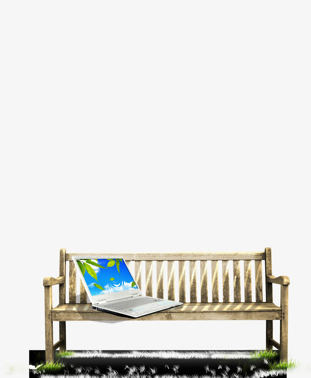 春天公园长椅模型免抠