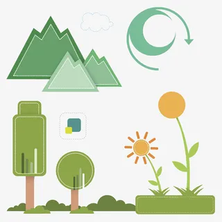 手绘月夜风景免抠