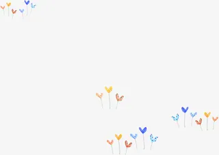 手绘彩色爱心气球免抠