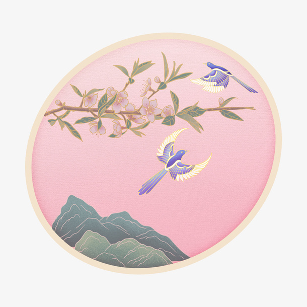 七夕情人节扇面免抠