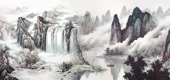 庐山瀑布背景高清 庐山瀑布背景高清