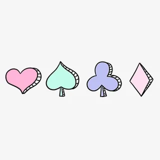 多彩简约扑克牌符号装饰图案免抠