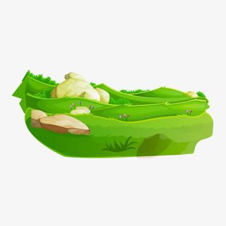 卡通草地山峰免抠