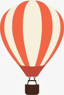 飞在天空中的好看的热气球免抠