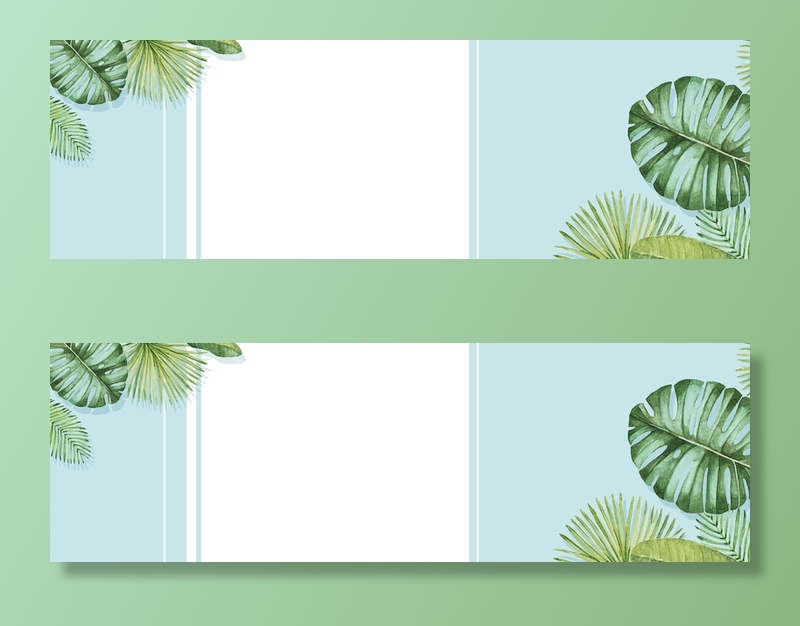 春夏小清新蓝色绿色电商海报背景高清