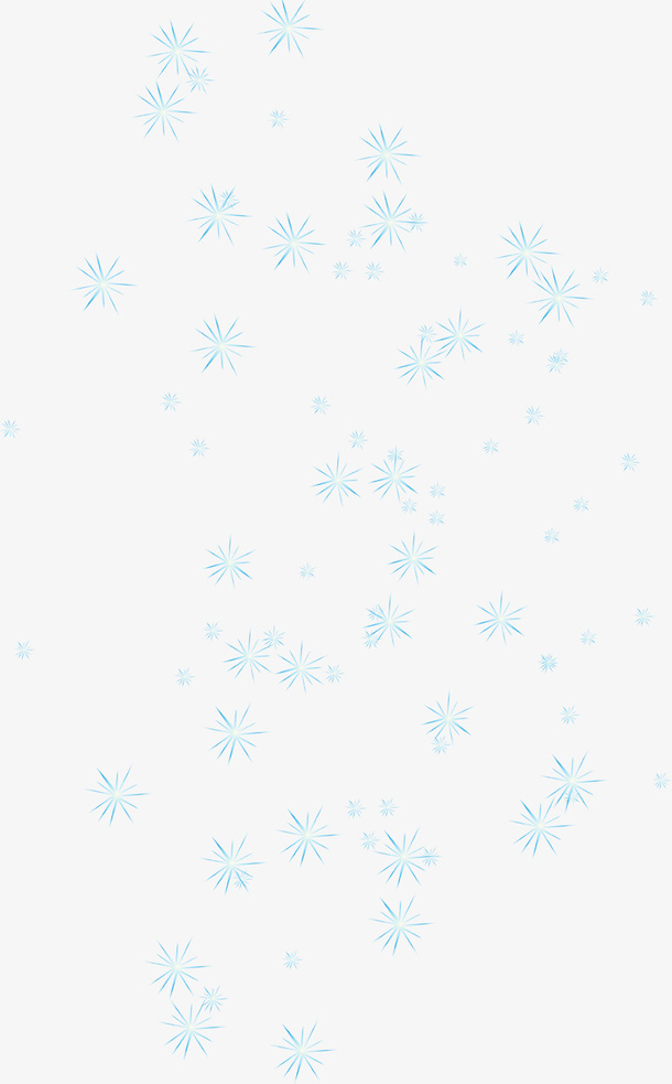 蓝色晶莹雪花免抠
