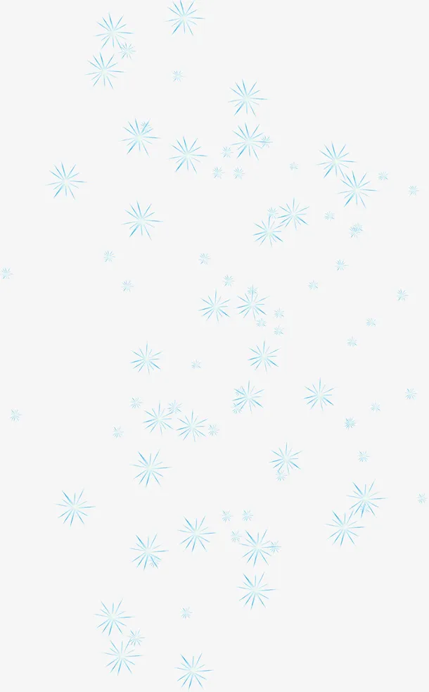 蓝色晶莹雪花免抠