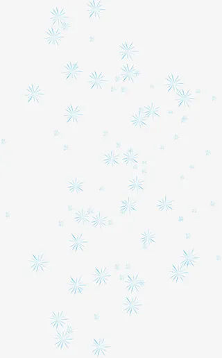 蓝色晶莹雪花免抠
