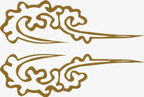 个性云花纹免抠