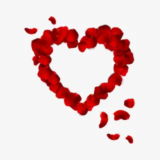 爱情情人节心花瓣免抠