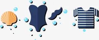 矢量海滩换衣图标免抠