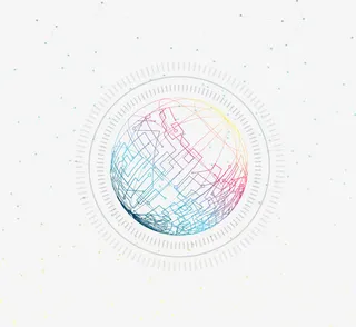 线条包裹的科技感地球免抠