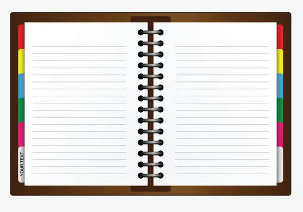 卡通手绘彩色边框笔记本免抠