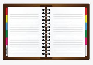 卡通手绘彩色边框笔记本免抠