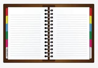 卡通手绘彩色边框笔记本免抠