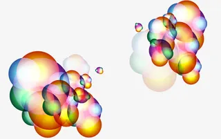 韩国时尚花纹装饰彩色气泡免抠
