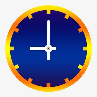 蓝色背景卡通时钟