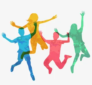 五四青年节跳跃人影免抠