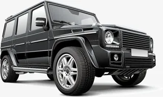 精美黑色越野车特写矢量素材免抠