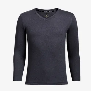 男士净色双层打底衫免抠