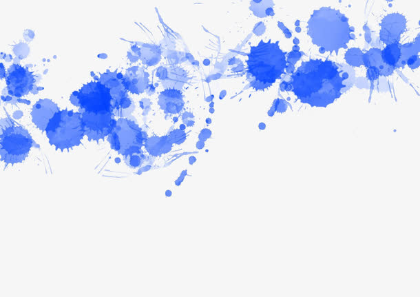 喷溅的蓝色颜料免抠