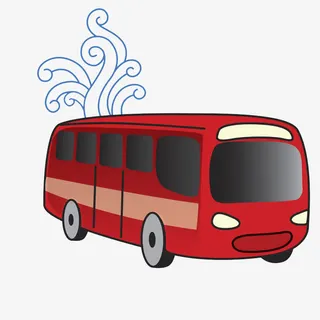 红色的大巴免抠