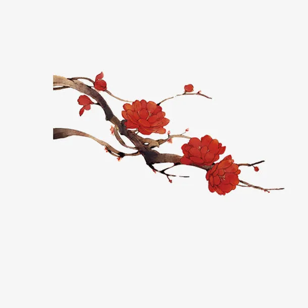 红色花朵绽放喜庆免抠