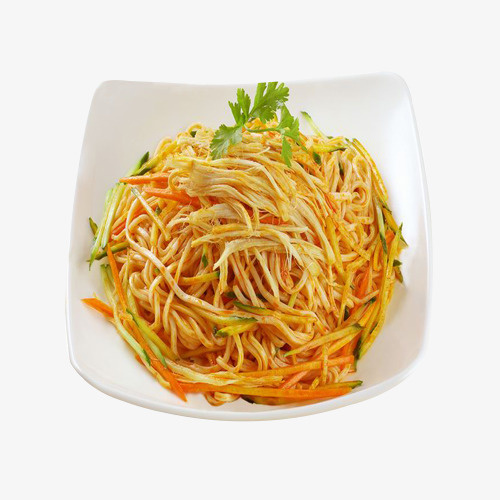 方盘菜叶鸡丝凉面食品餐饮免抠