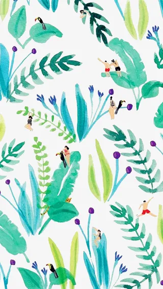 水彩叶子底纹素材免抠