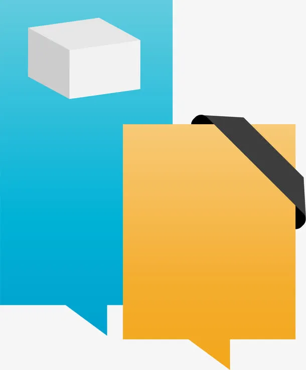 蓝色标签图案免抠