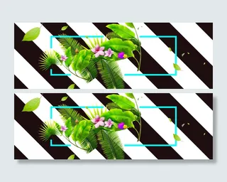 条纹清新banner背景高清