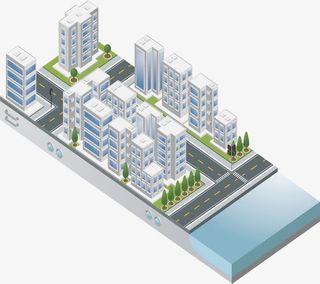 立体效果智慧城市免抠