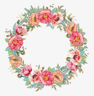 圆形花朵边框免抠