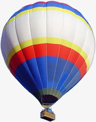 白色热气球蒸汽球免抠