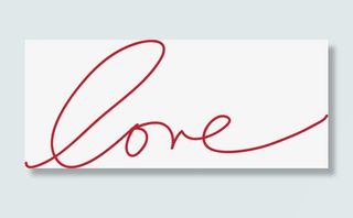 love红色手写字体免抠