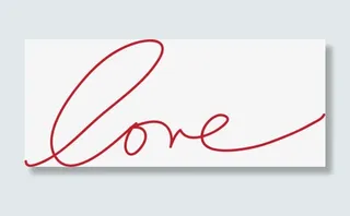 love红色手写字体免抠