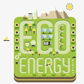 草地上的道路和生态发电免抠