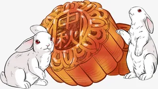 玉兔和月饼中秋节免抠