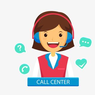 卡通电话客服女孩免抠