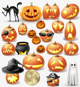 万圣节各种表情南瓜免抠